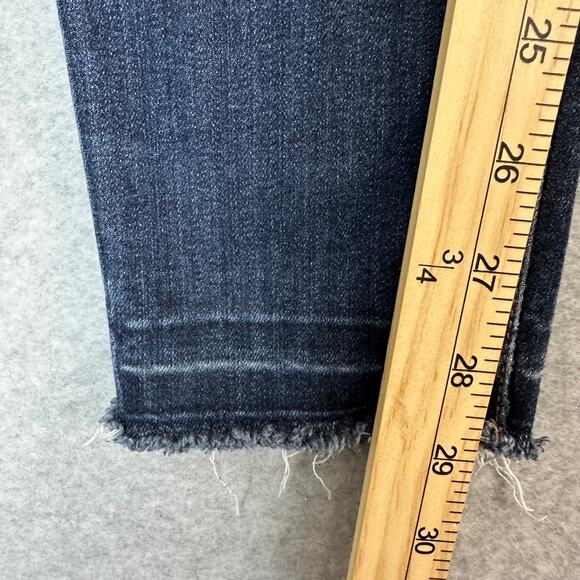 William Rast Jeans Womens 27 Dark Wash Denim Sculpted High Rise Stretchy Raw Hem - Picture 10 of 11